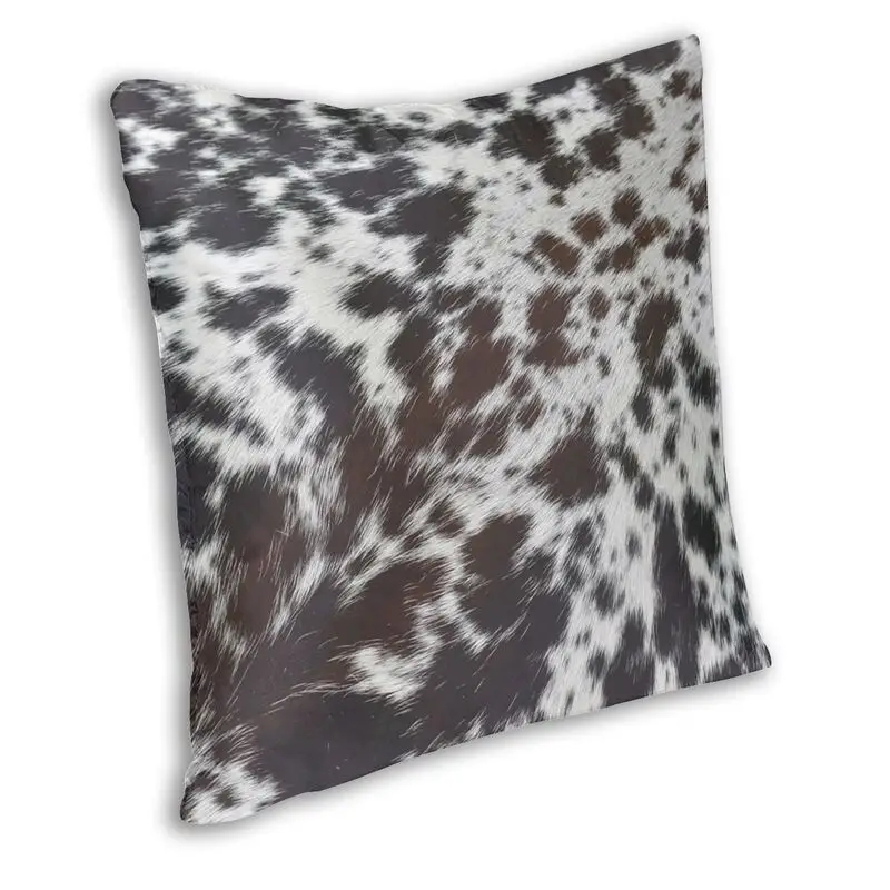 Cowhide Art Rustic Animal Fur Pattern Cushion Covers Sofa Living Room Skin Leather Square Throw Pillow Cover 40x40