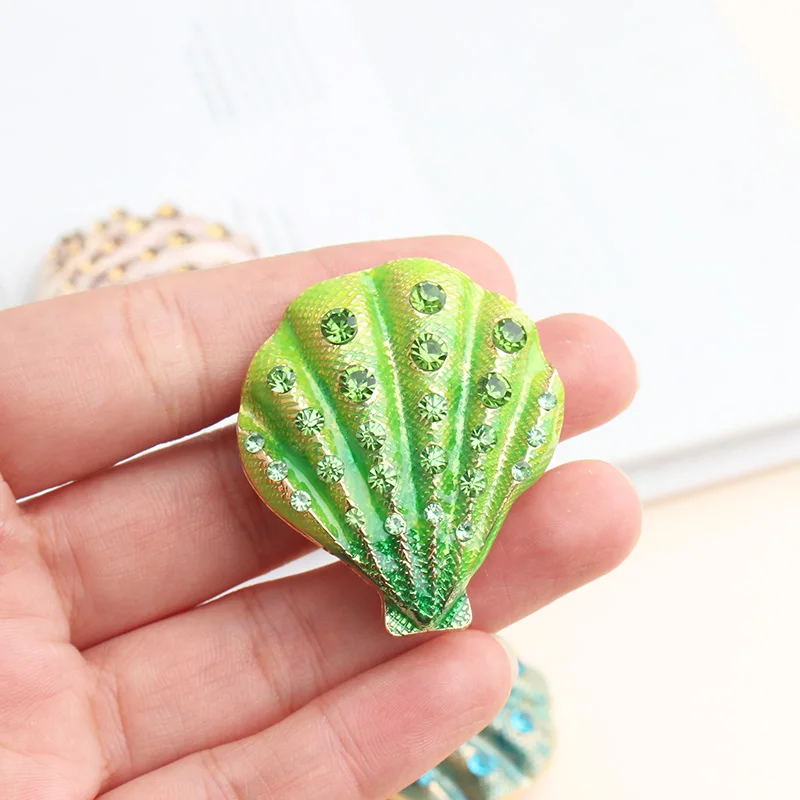 Pomlee Enamel Rhinestone Shell Brooches Women Animal Ocean Series Party Office Casual Brooch Pins Jewelry Gifts Wholesale