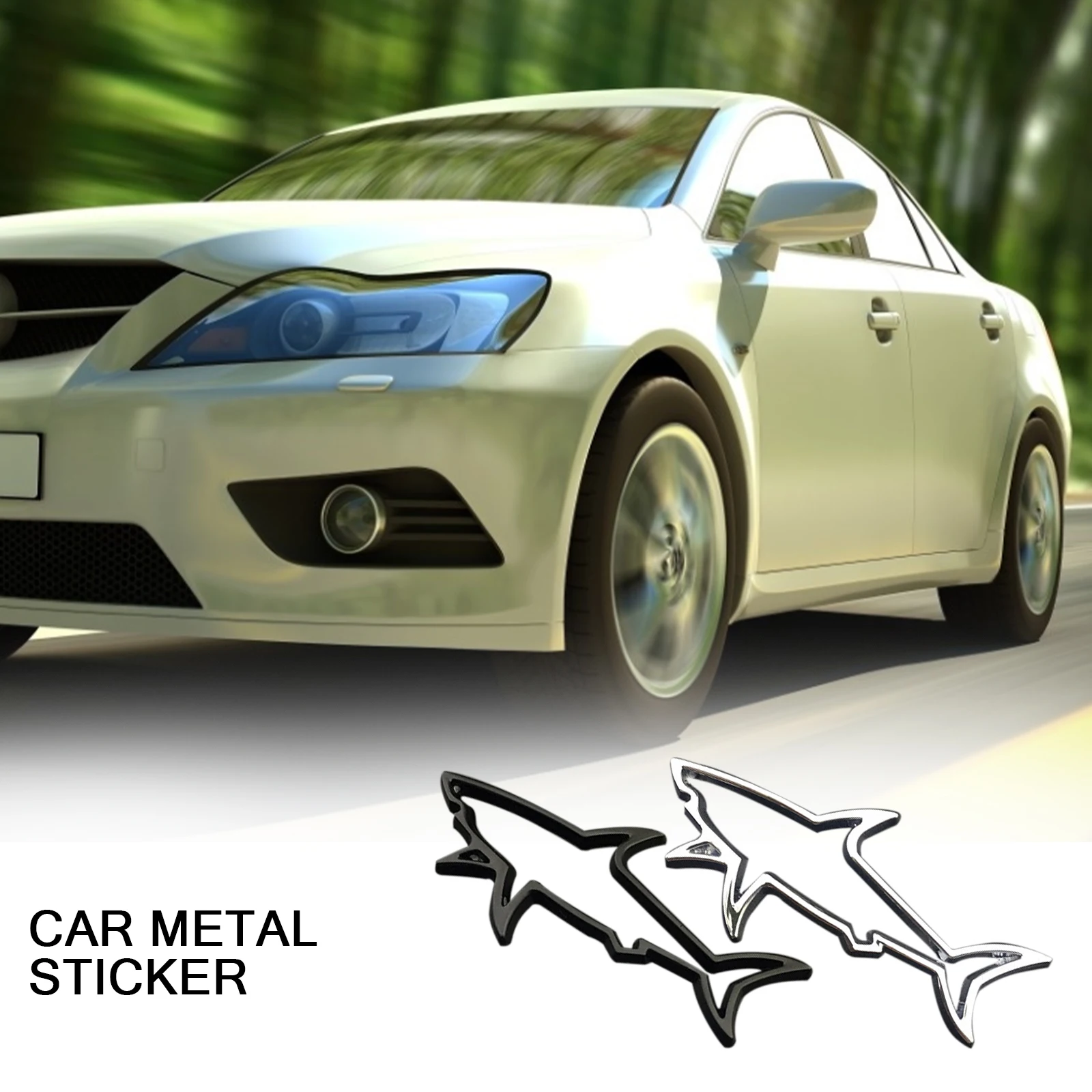 Universal Metal Car Styling Sticker Hollow Fish Shark Emblem Badge Decals Automobiles Motorcycle Computer Fuel Cap Accessories