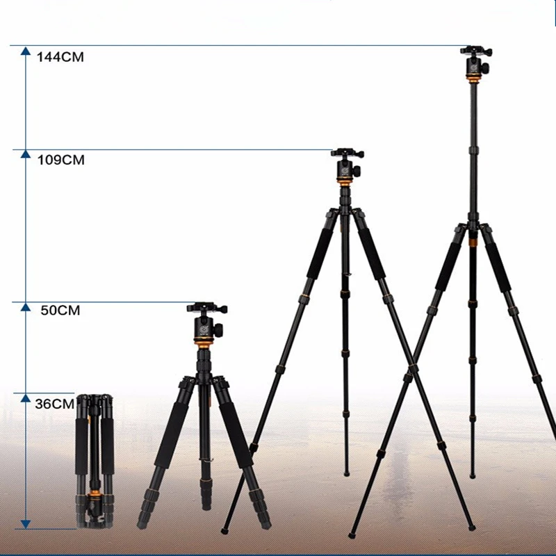 QZSD Q999s Portable Pro  Aluminum alloy Tripod Monopod & Ball Head Compact Travel for DSLR Camera Hot