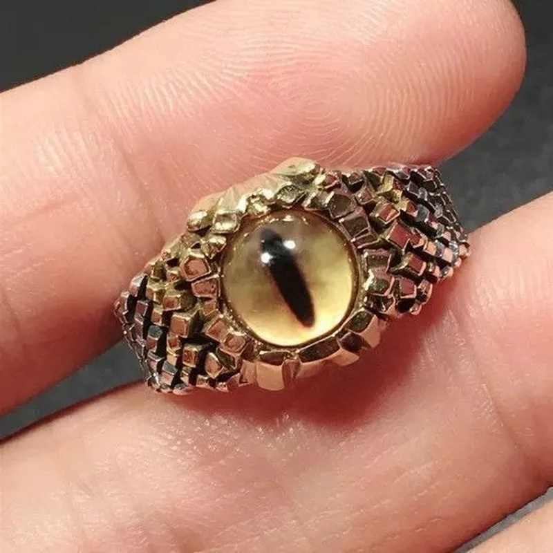 Creative Evil Eye Rings For Men Women Personality Male Punk Yellow Ring Jewelry Men\'s Bar Night Club Hip Hop Accessories Gifts