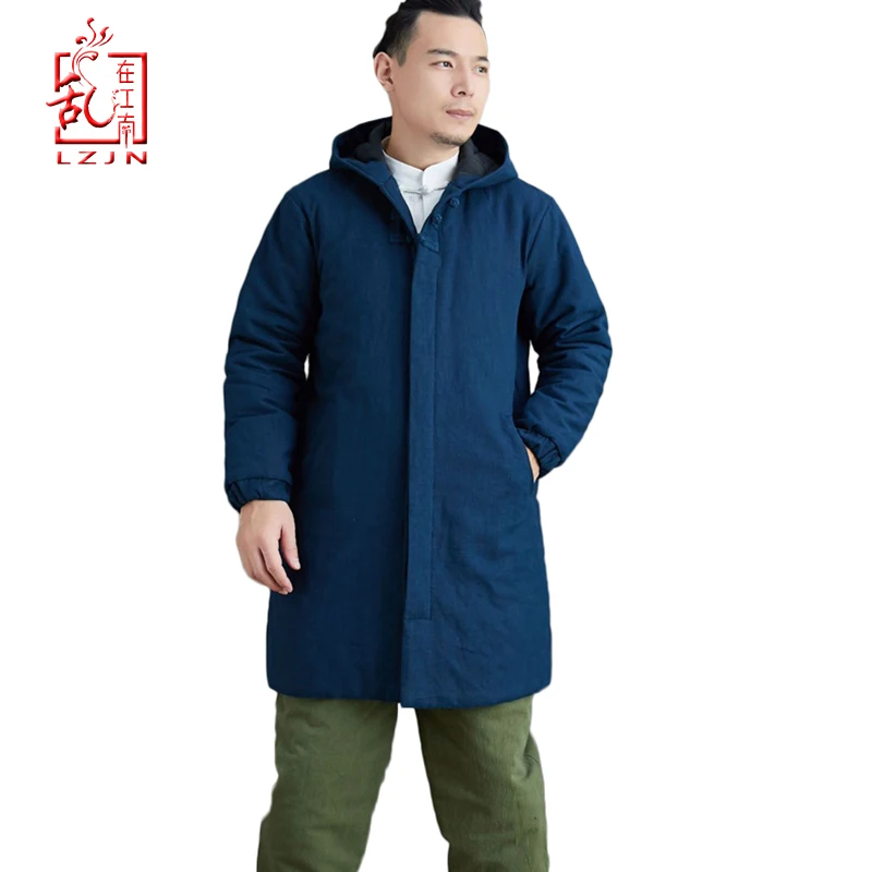 LZJN 2024 New Men Winter Jacket Coat Fashion Thick Warm Soft Quality Clothing Men Cotton Padded Wadded Jacket Hooded Male Parkas