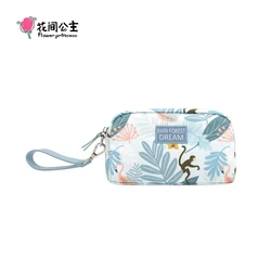 Flower Princess RAIN FOREST DREAM 2024 Summer Autumn New Women's Bag Nylon Mini Blue Print Purse Wallet Clutch For Phone Bag