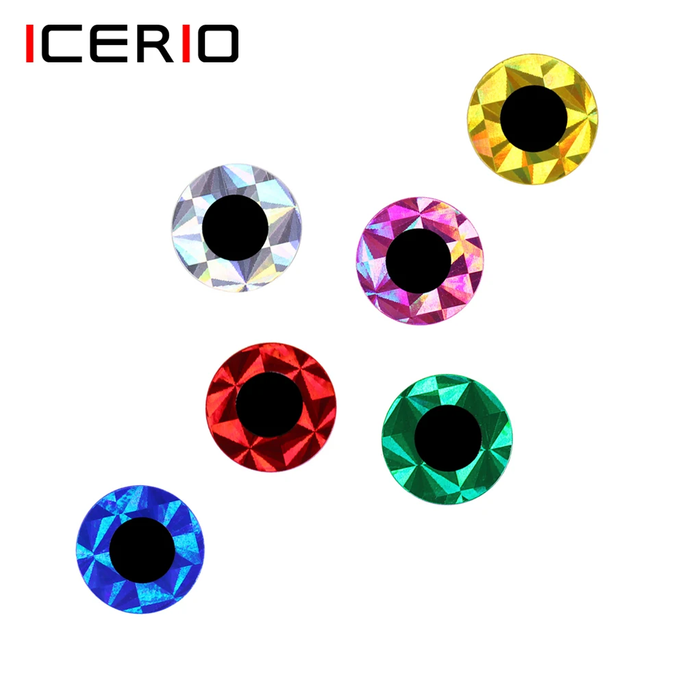 ICERIO 100pcs 2D Fish Eyes for Slow Jigging Fishing Lure Baits Fly Tying Material Making Simulation Artificial Fish Eyes Sticker