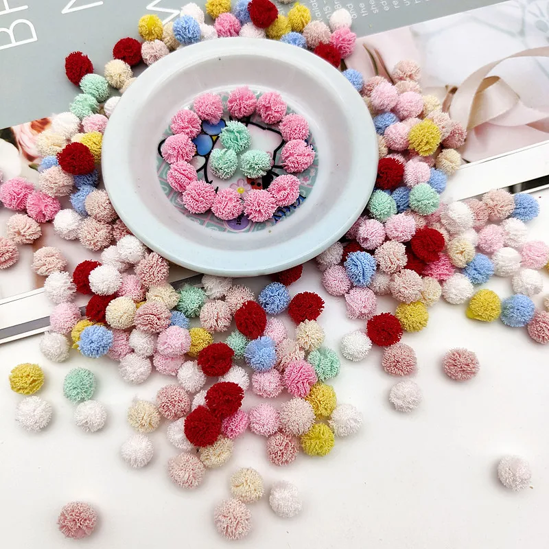 Pack of 30-100 Pieces 10/25mm Colorful Elastic Mesh Chiffon Ball Children Clothes Hat Craft Handmade Baby Headdress Decoration