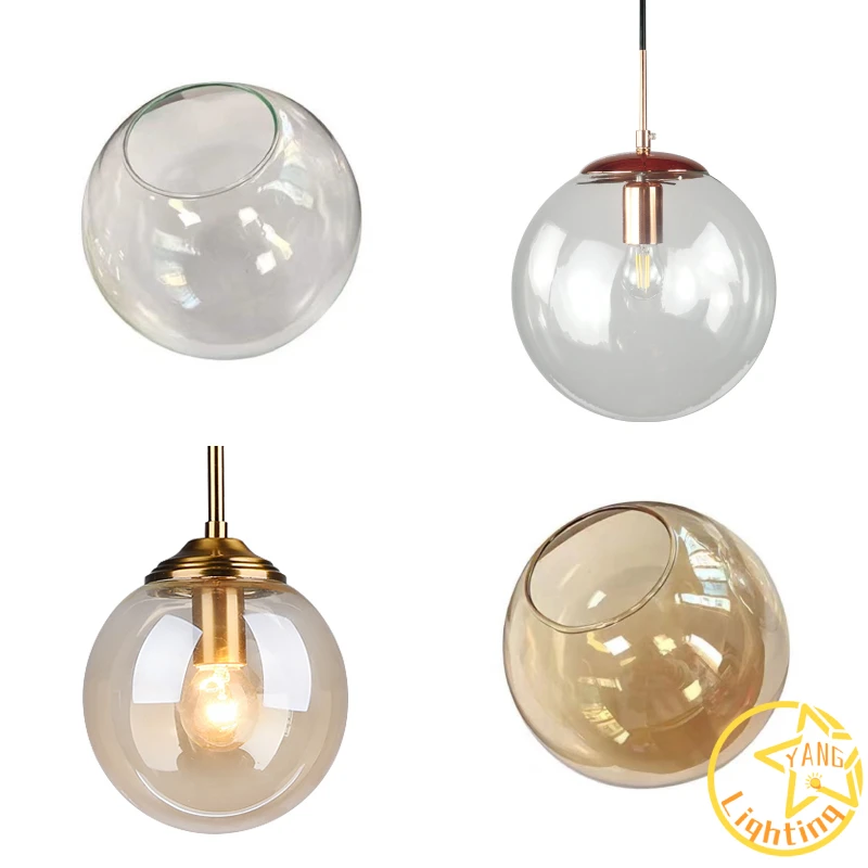 Glass Lamp Shade Accessory Replacement Globe Glass Cover D15cm D13cm Lampshade for Magic Bean Chandelier Transparent Amber