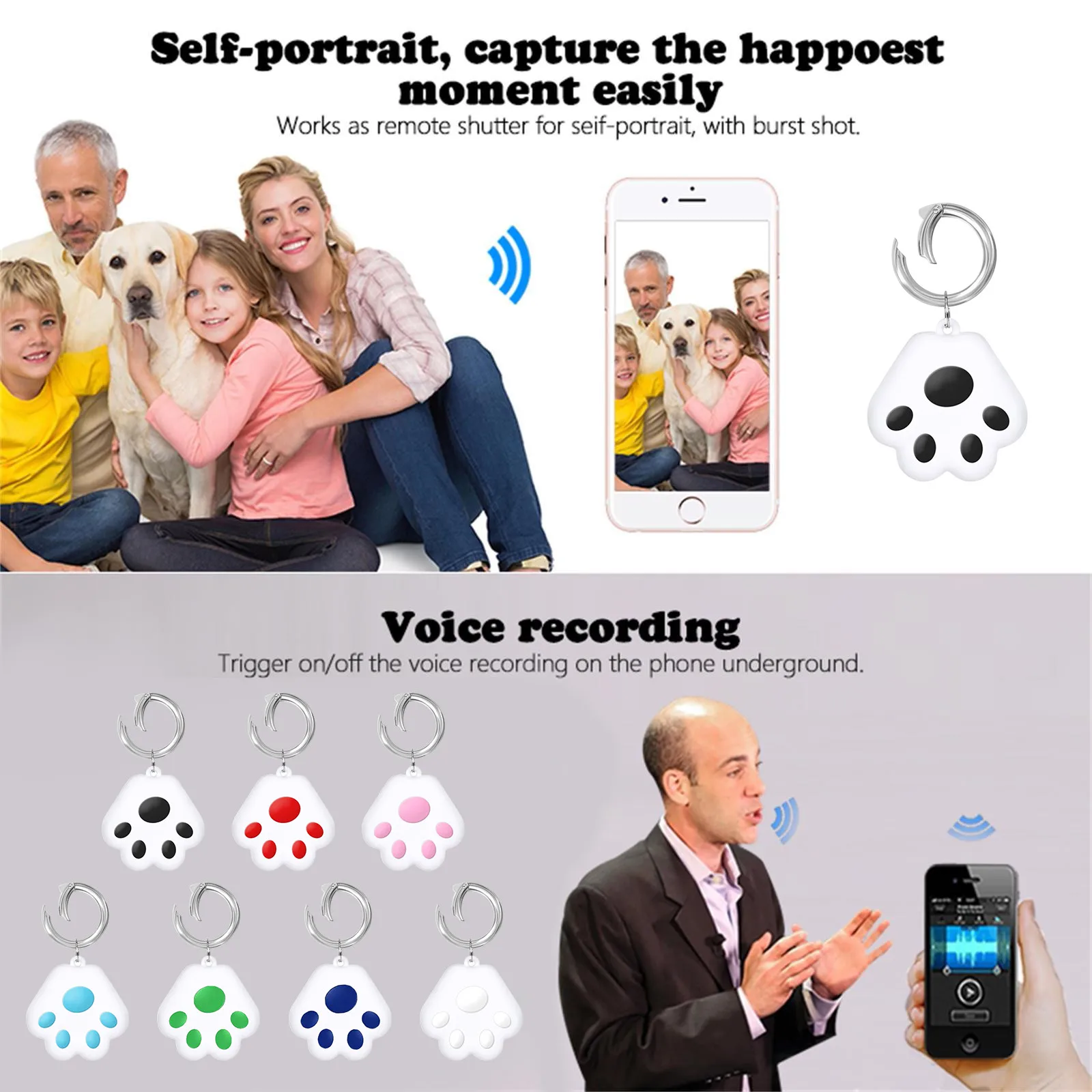 GPS Locator Pet Dog Claw GPS Tracker Waterproof Anti-lost Alarm Bluetooth 4.0 Wireless Child Bag Wallet Key Finder Locator