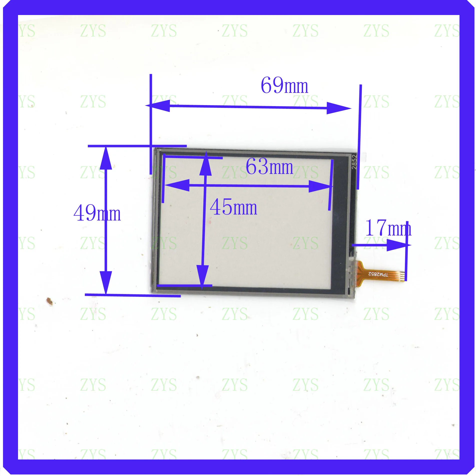 

wholesale 2852 10PCS/LOT this is compatible 69*49mm 4lines resistance screen for car DVD redio 69*49