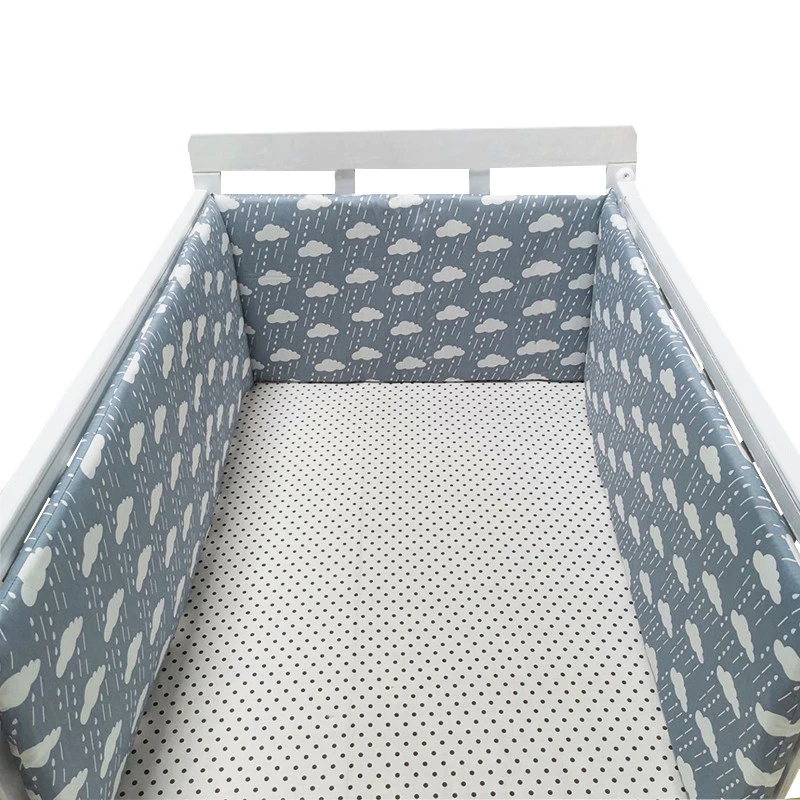 

Hot Baby Bed Crib Bumper U-Shaped Detachable Zipper Cotton Newborn Bumpers Infant Safe Fence Line bebe Cot Protector Unisex