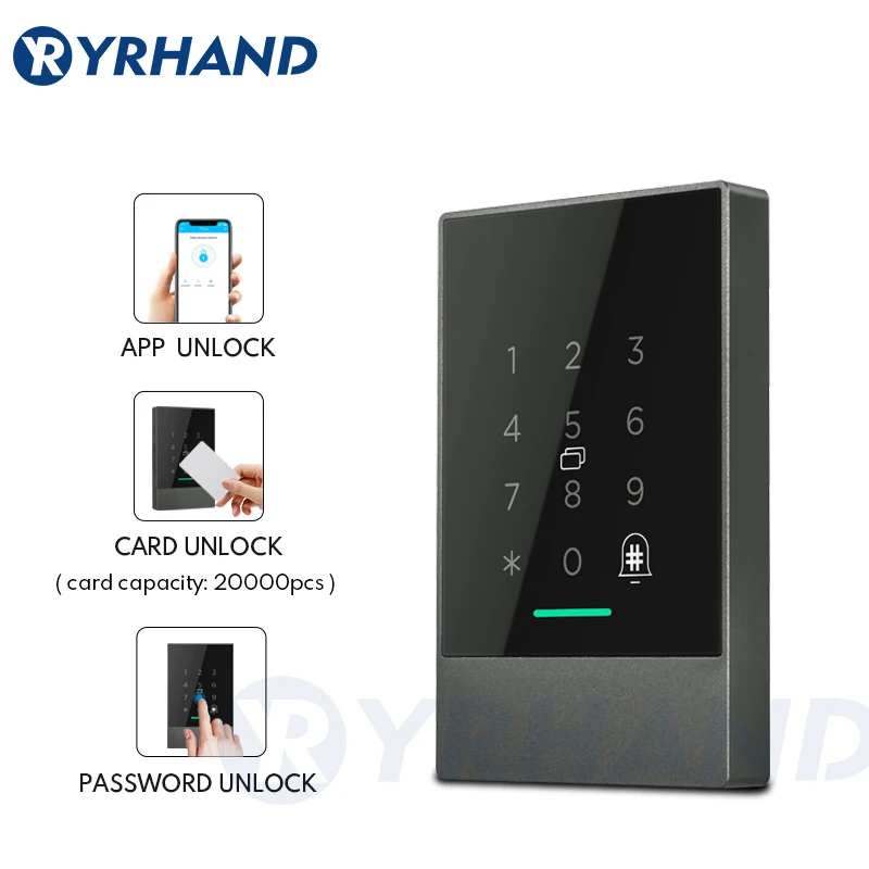 ttlock P66 WiFi App Access Control Reader, electronic furniture digital Keypad door lock card reader bluetooth smart lock