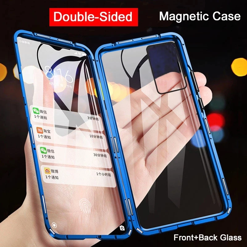 Double-Sided Magnetic Glass Case For Samsung Galaxy A15 A25 A35 A50 A70 A51 A71 4G A32 A12 A53 A14 A24 A34 A54 A52 A72 5G Coque