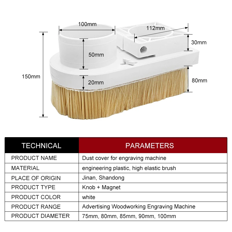 Imagem -06 - Cnc Spindle Motor Cleaning Shoes Coletor de Poeira e Vácuo Ajuste para Gravação Ferramentas para Madeira a Vácuo e Poeira Tamanho 70 mm 75 mm 80 mm 85 mm 90 mm 100 mm