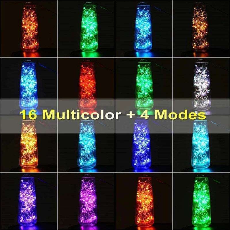 5m 10m 20m Usb Colorful Synchronous Light String Remote Control 16 Color Two-wire Colorful Synchronous Christmas Light string