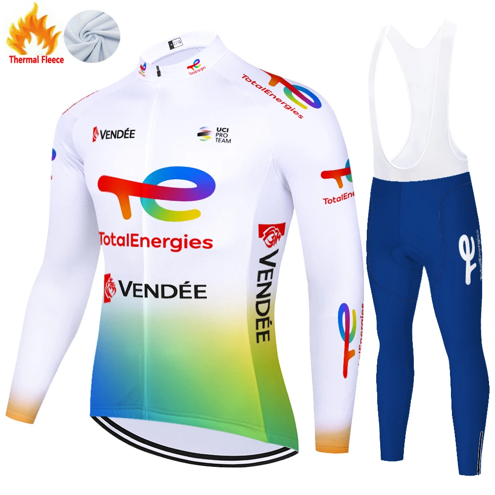 Total new energies ropa ciclismo hombre invierno Fleece conjunto ciclismo masculino cycling jersey tenue cyclisme homme hiver