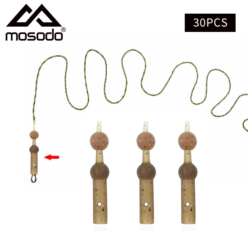 Mosodo 30pcs Fishing Tackle Heli Sleeve with Beads Hair Rig Making Carp Accessories Buffer Chod Bead Terminal Tackle