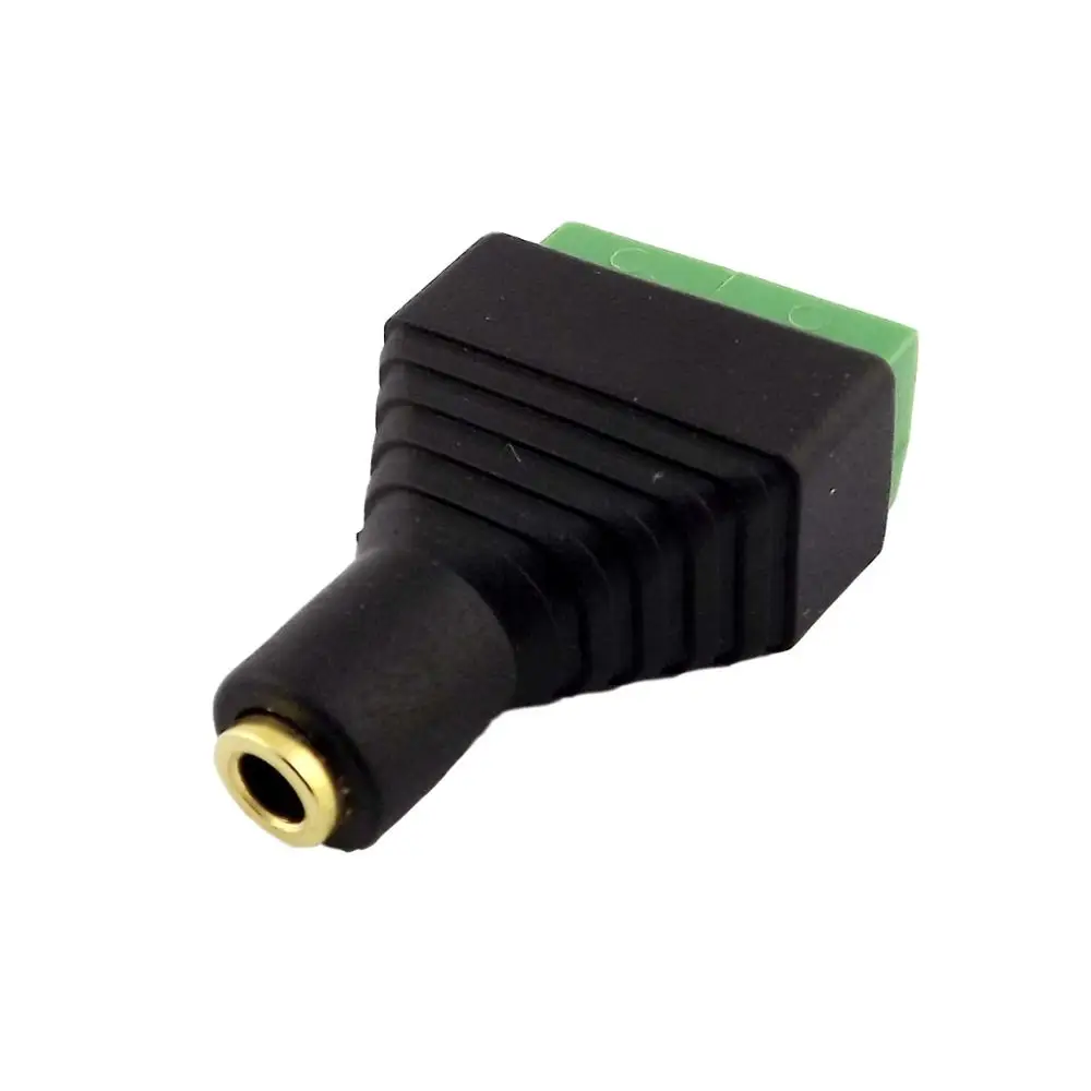 10 قطعة موصل مطلي بالذهب 3.5 مللي متر أنثى 4 أقطاب TRRS المقبس إلى AV المسمار سماعة الصوت والفيديو Balun محطة محول