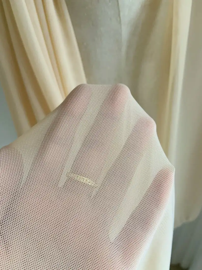 4 Way Stretch Tulle Fabric Nude Tan Power Stretchy Mesh Fabric Elastic Tulle Fabric Super Smooth Well Drape