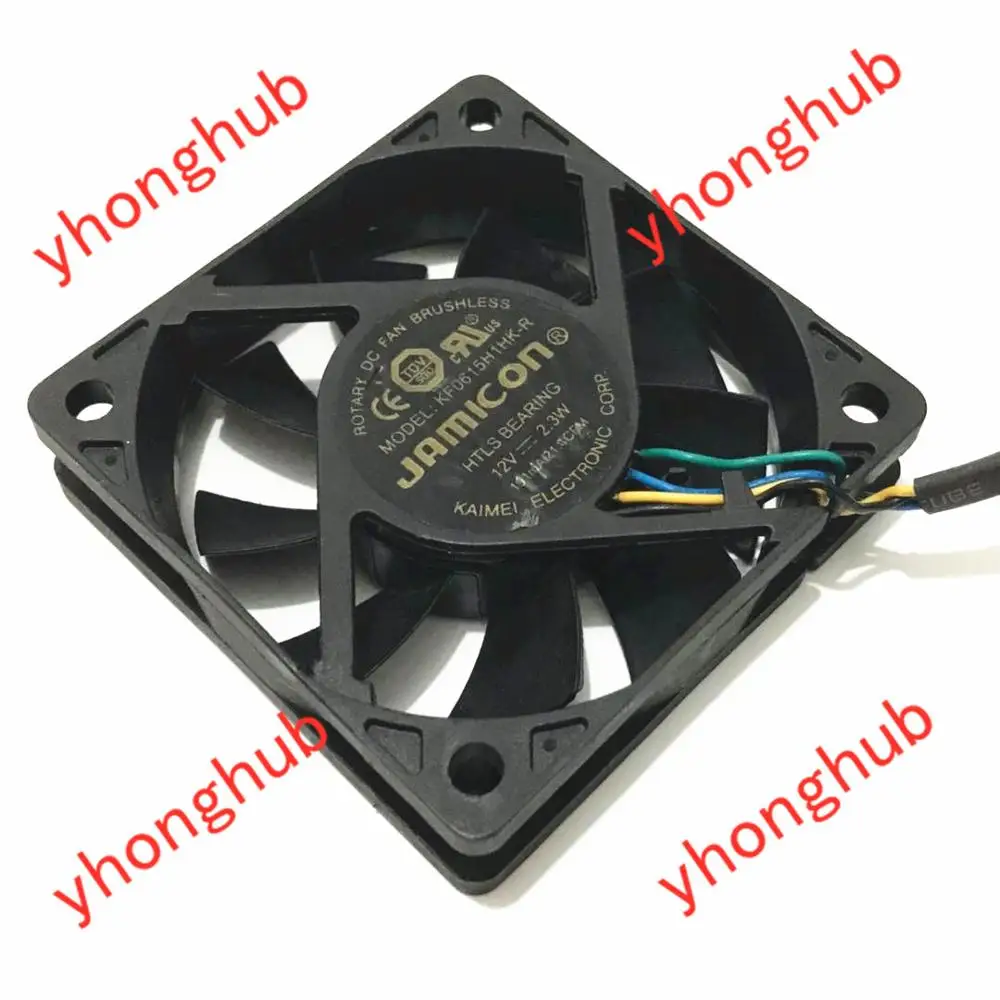 

JAMICON KF0615H1HK-R DC 12V 2.3W 4-Wire 60X60X15mm Server Cooling Fan