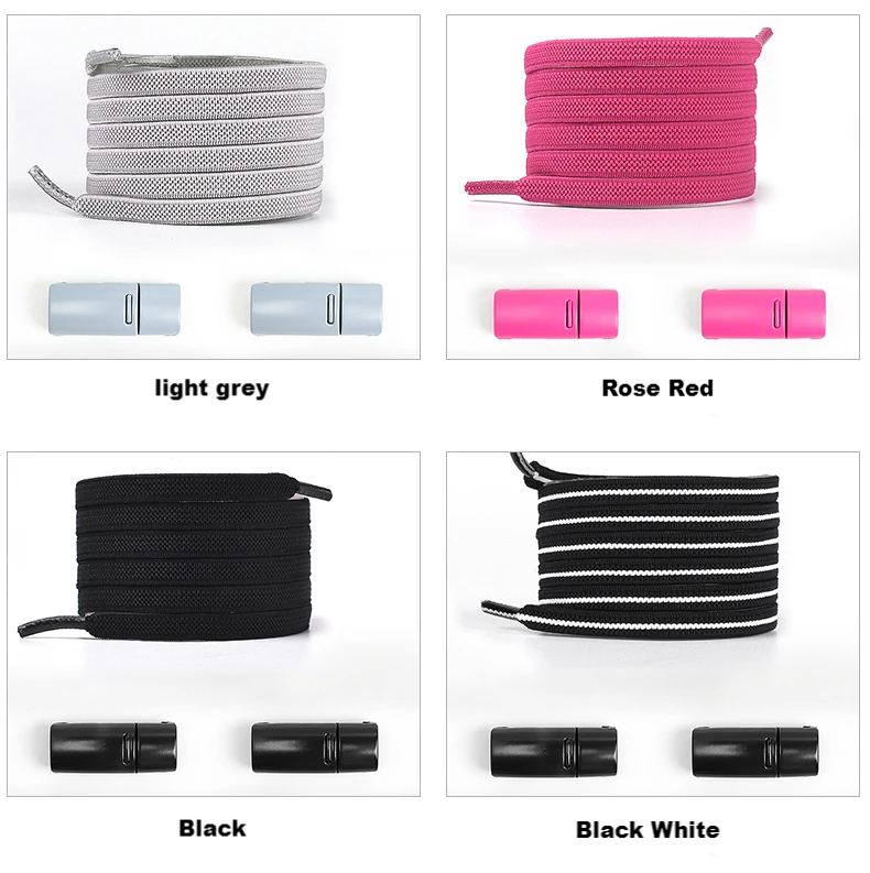 Multicolor Magnetic Lock Laces Sneakers Shoelaces Elastic No Tie Shoelace Kids Adult Quick Tieless Shoe Lace Fits All Shoes Size