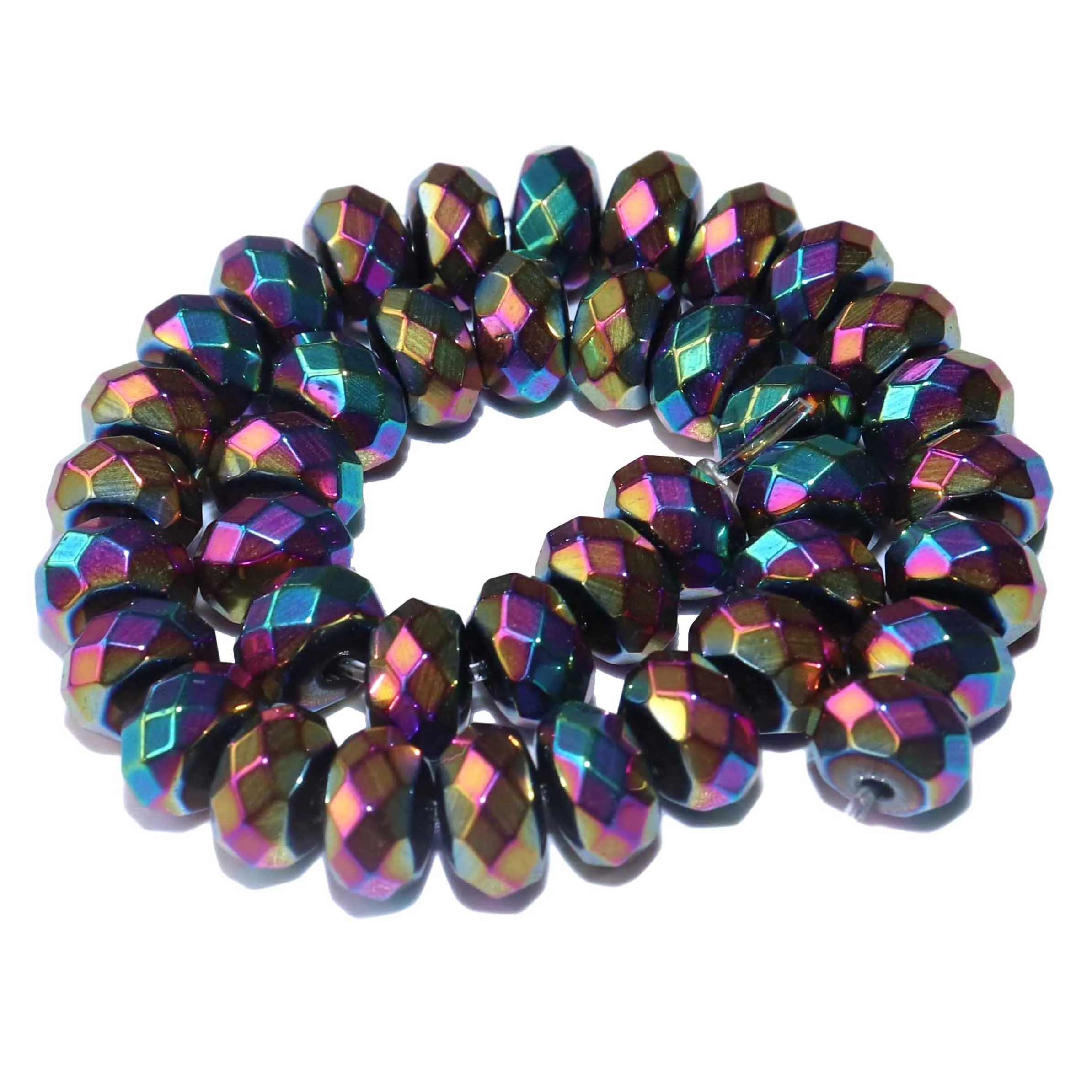 Groothandel 4*6 Mm 5*8 Mm Natuursteen Facet Rondelle Kralen Hematiet Agaat Spacer Kralen Diy Armband ketting Materiaal