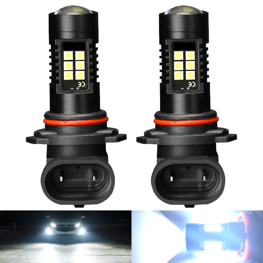 2Pcs H8 H11 LED Car Fog Lights Bulbs 9005 HB3 9006 HB4 H16JP Led Lamp Auto Day Driving Super Bright 1200LM 6000K White 12V