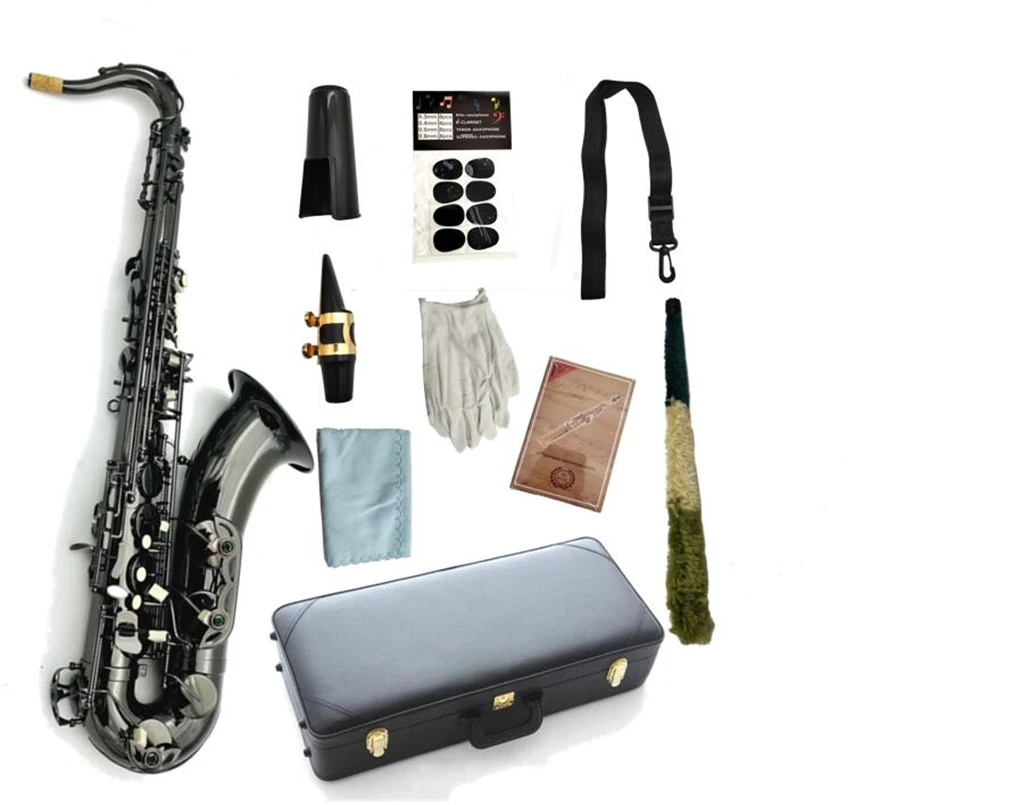 High Quality Tenor Plated Bb Tune Black Nickel Plated Professional Woodwind Instrument With Case Accessories Free Shipping