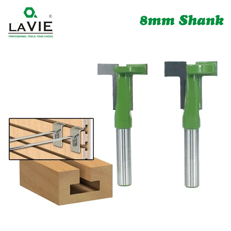 LAVIE 8 millimetri Shank T-Slot Router Fresa Diritta Bordo Sbozzare Fresa di Taglio Maniglia per il Legno Lavorazione Del Legno MC02090