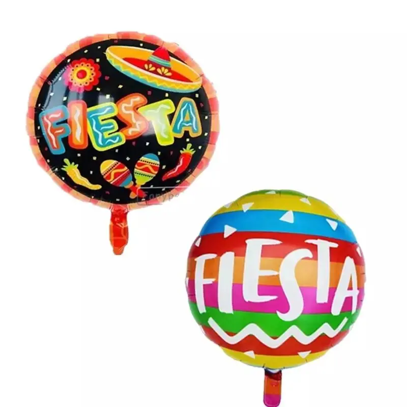 50pcs Fiesta Celebration Party Decorations Happy Birthday Llama  Round 18inch Foil Helium Balloon Mexican Parties