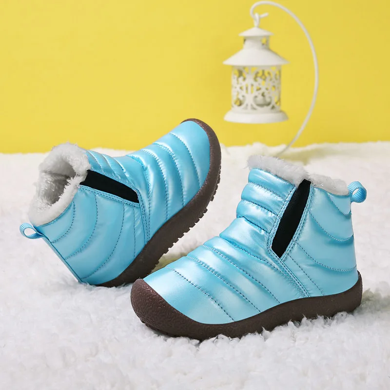 Botas de neve impermeáveis para meninas e meninos, sapatos para se aquecer, para bebê, criança, menina e menino, inverno 2020