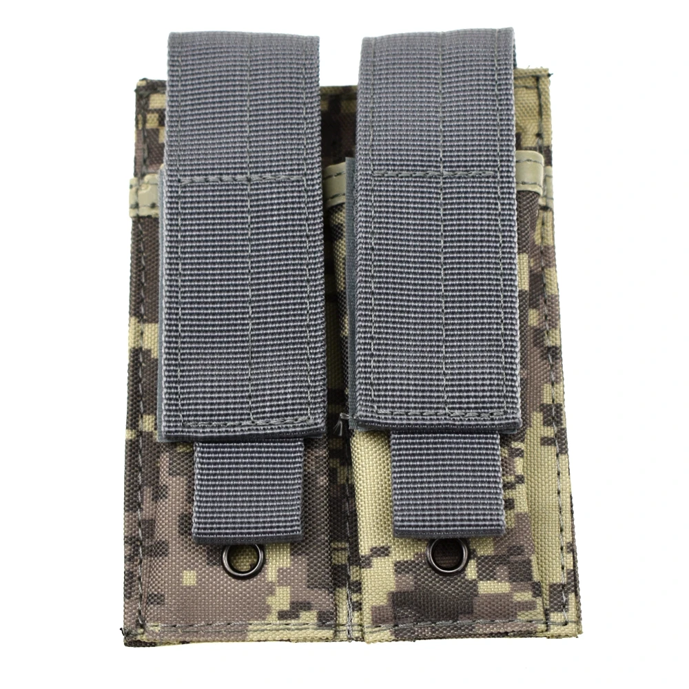 New Molle Double Pistol Mag Pouch Single Double Stack Magazine for 9mm/.40 Calibers Gl 17 S&W M&P Sig 226 / 229 1911