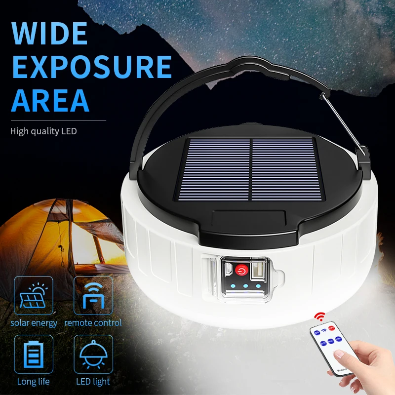 1000W Portable Camping Solar LED Lantern High Power USB Rechargeable Flashlight Outdoor Fishing Work Repair Light Emergency Lamp