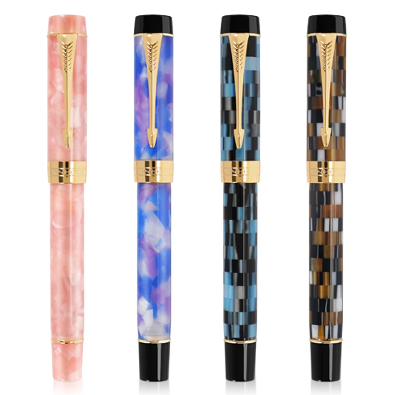 

Jinhao 100 Centennial Resin Fountain Pen Exquisite Checkerboard EF/F/M/Bent Nib Ink Pen With Converter For Office & Home Gift