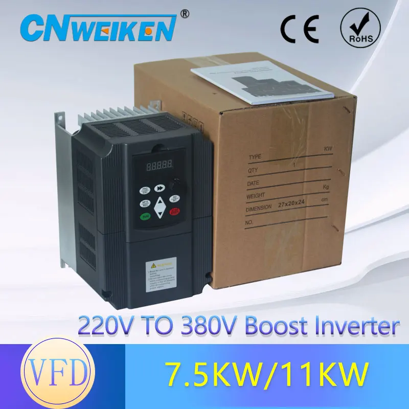 

Frequency Converter For Motor 220V and 380V 0.75KW/1.5KW/2.2KW/4KW/7.5KW Three Output 50hz/60hz AC Drive VFD Frequency Inverter