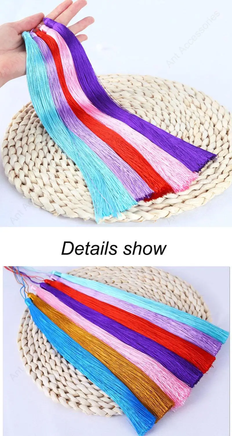 5Pcs/Pack Long Color Tassel Packaging Apparel Hat Accessories Furniture Pendant Ancient Style Hair Accessories DIY Tassel