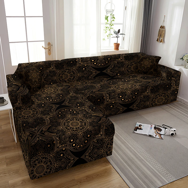 Mandala Bohemia Elastic Stretch Combination Sofa Covers For Living Room L Shape Couch Cover Washable Dust-proof Slipcover