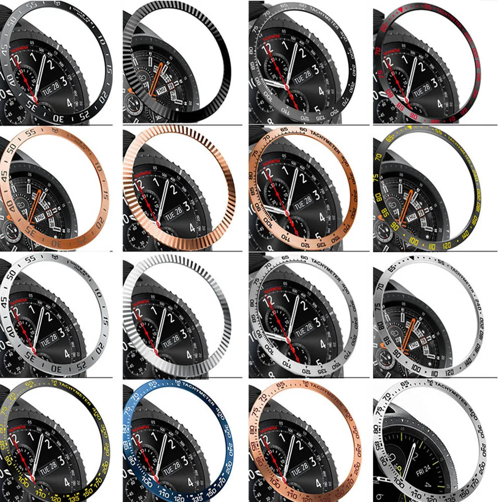 steel Bezel Ring Metal Cover For Samsung Galaxy Watch 46MM/ 42MM/ Gear S3 Frontier strap Adhesive case Smart Watch Accessories