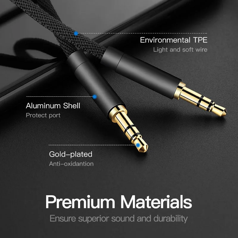 Jack 3 5mm Male-Male Audio Cables Stereo 3.5mm to Jack 3.5 Cord Auxiliary Line for Beats iPhone iPod iPad Tablets Headphone Wire