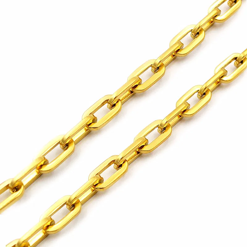 Stainless Steel Necklace Geometric Link Chain Black/Gold/Silver Color Men Women Handmade Jewelry Gift USENSET