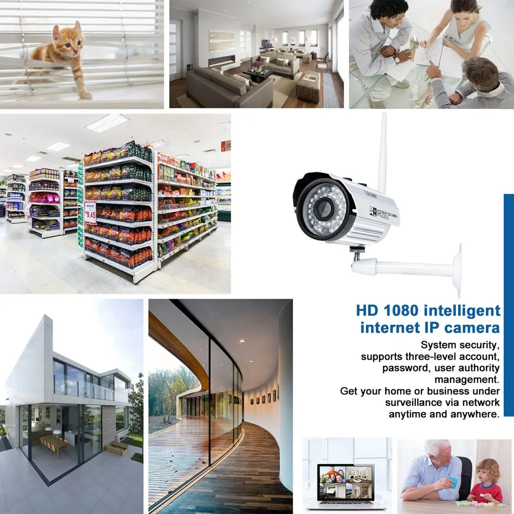 LESHP-Sensor CMOS progresivo HW20, 1080P, 2,0 megapíxeles, 36 piezas, LED IR, WIFI, Color, cámara IP CCD para seguridad del hogar