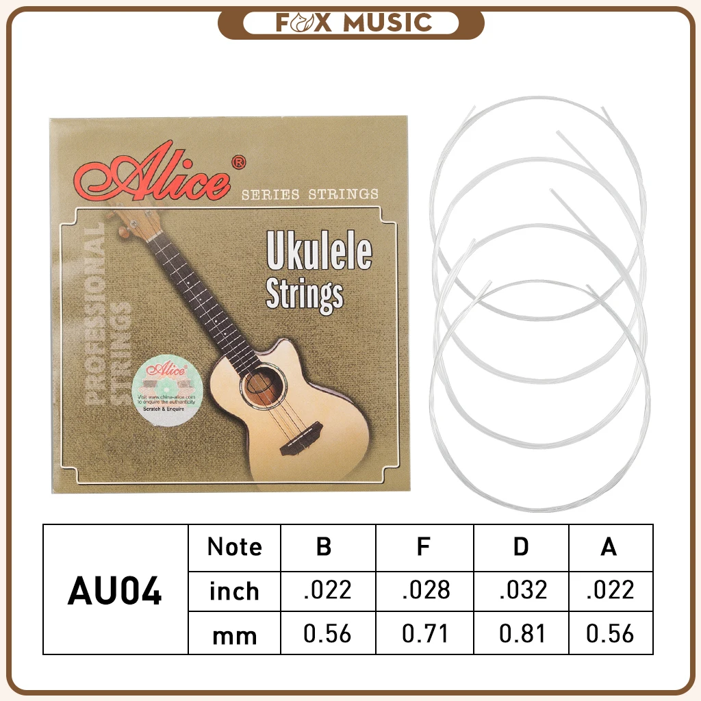 

1 SET Professional Ukulele Strings Alice Clear Nylon 4 Uke AU04 Mini Hawaiian Guitar Parts Accessories