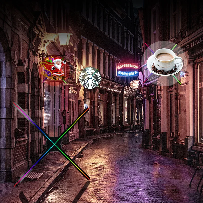 2019 ใหม่มาถึง 70 ซม.1024*1024 ความละเอียด 3D holographic LED โฆษณา 1022pcs LED พัดลม 3D โฮโลแกรมพัดลม LED โปรเจคเตอร์