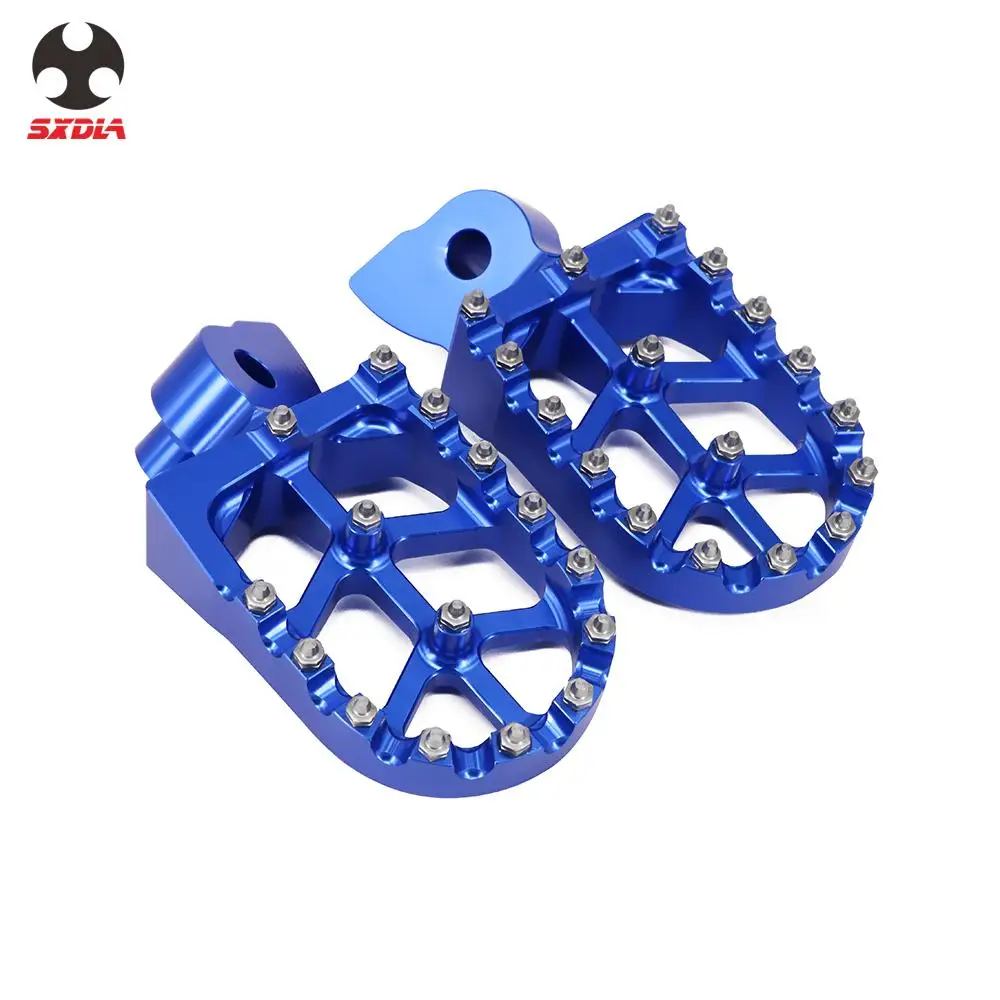 Motorcycle Blue CNC Foot Pegs Pedal For Yamaha YZ 65 YZ85 YZ125 YZ250FX 150X 250F 250X 426F 450F 450F 450FX WR400F WR426F WR450F