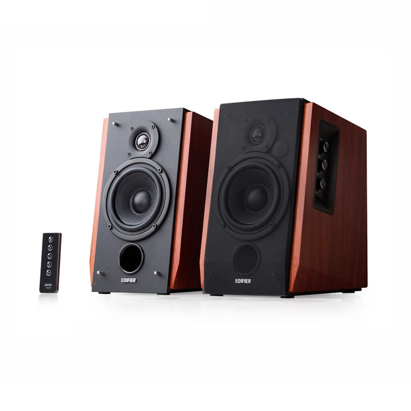 KYYSLB R1700BT Computer 2.0 Channel Wooden Bluetooth Trapezoidal Speaker HIFI Wireless Bluetooth Active Speaker