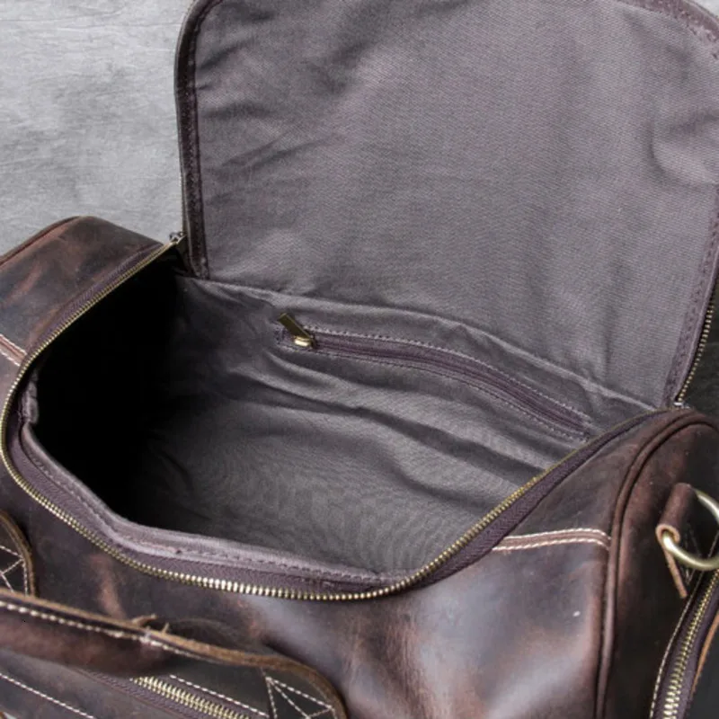 Travel Bags Man Outdoor Genuine Leather Luggage Bag New Fashion Designer Business Trip Bag Male Coffee Black Bolsa De Viaje