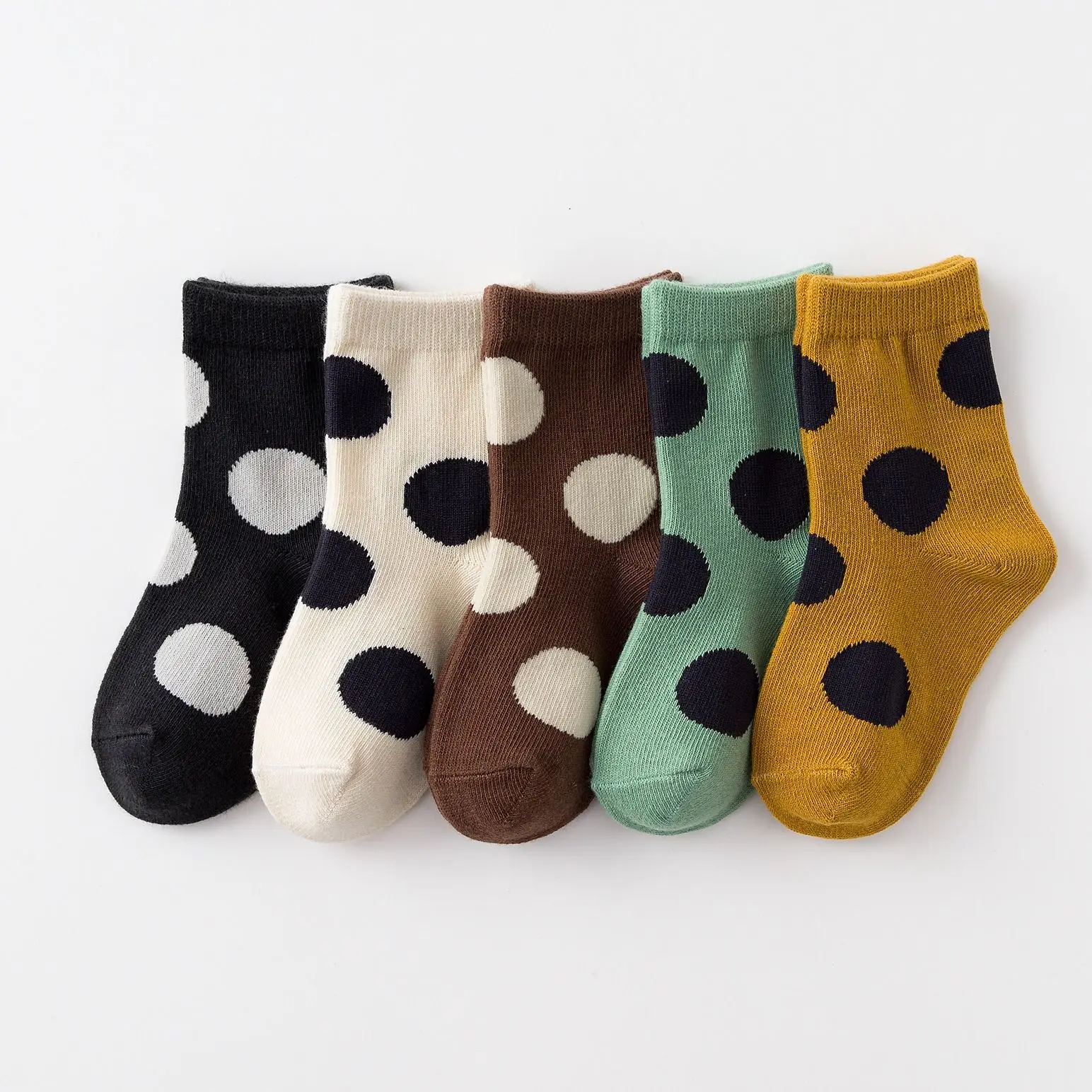 5Pair/Lot Children\'s Socks Autumn Winter Big dot Cotton Socks Girls Short 1-12 years old Floor Socks  Kids Boy Breathable Socks