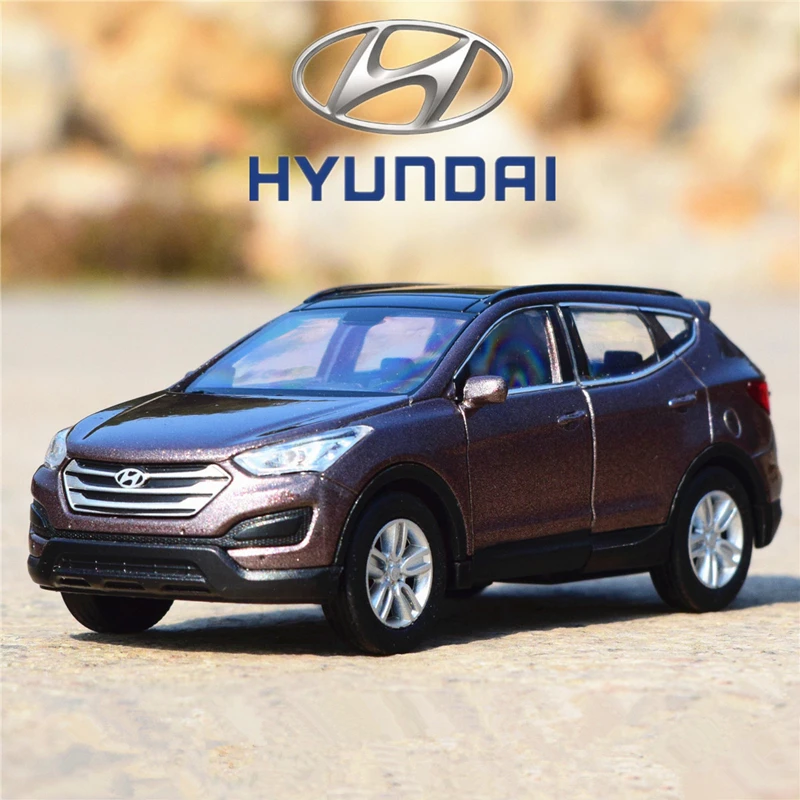 Modèle de voiture en alliage Hyundai SUV pour enfants, jouet en métal de simulation, collection de modèles, côtes arrière, cadeau pour enfants,