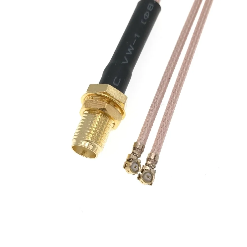 

100pcs SMA Female To Y Type 2X U.FL IPX Female Splitter Combiner Cable Pigtail RG178 20CM
