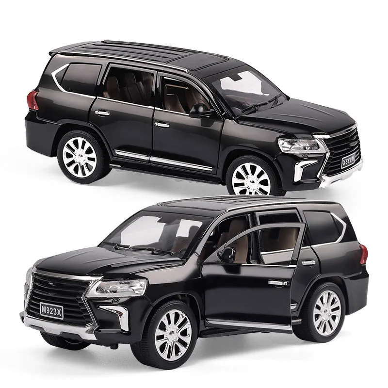 

Модель автомобиля LX570 в масштабе 1:24 из сплава, литая металлическая внедорожная Игрушечная модель автомобиля, демонстрация коллекции подарков для детей
