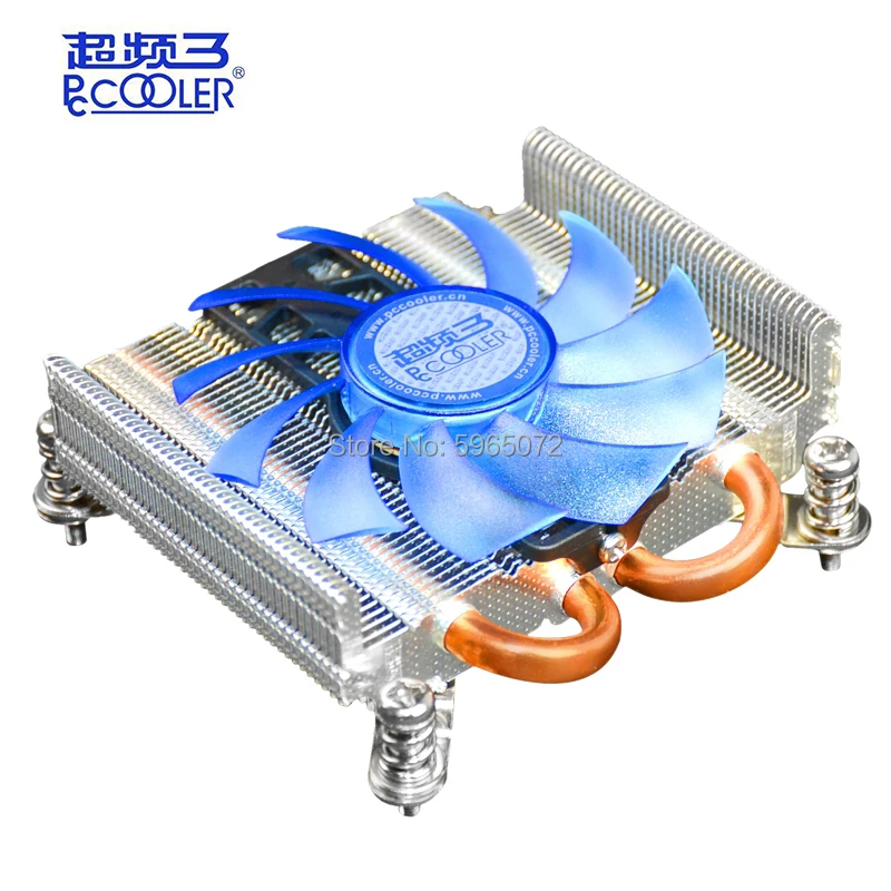 Pccooler 4PIN Silent CPU air cooler fan 2 cooper heatpipe Processor cooler Radiator aluminum for Intel LGA775/1155/1156 /1151