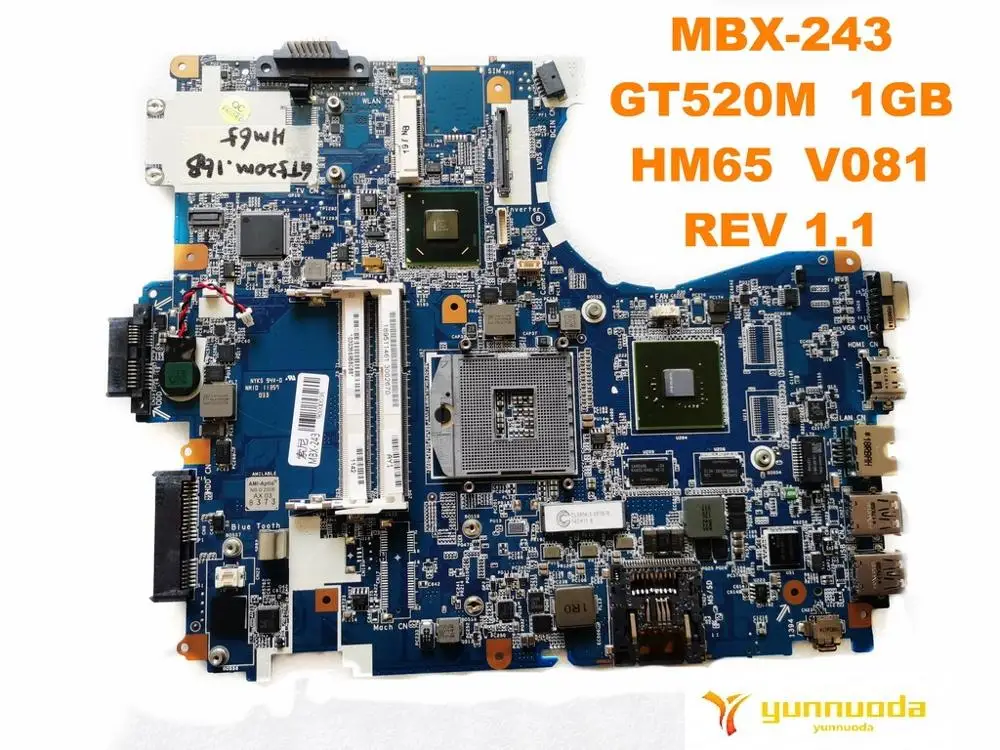 

Original for SONY MBX-243 laptop motherboard MBX-243 GT520M 1GB HM65 V081 REV 1.1 tested good free shipping